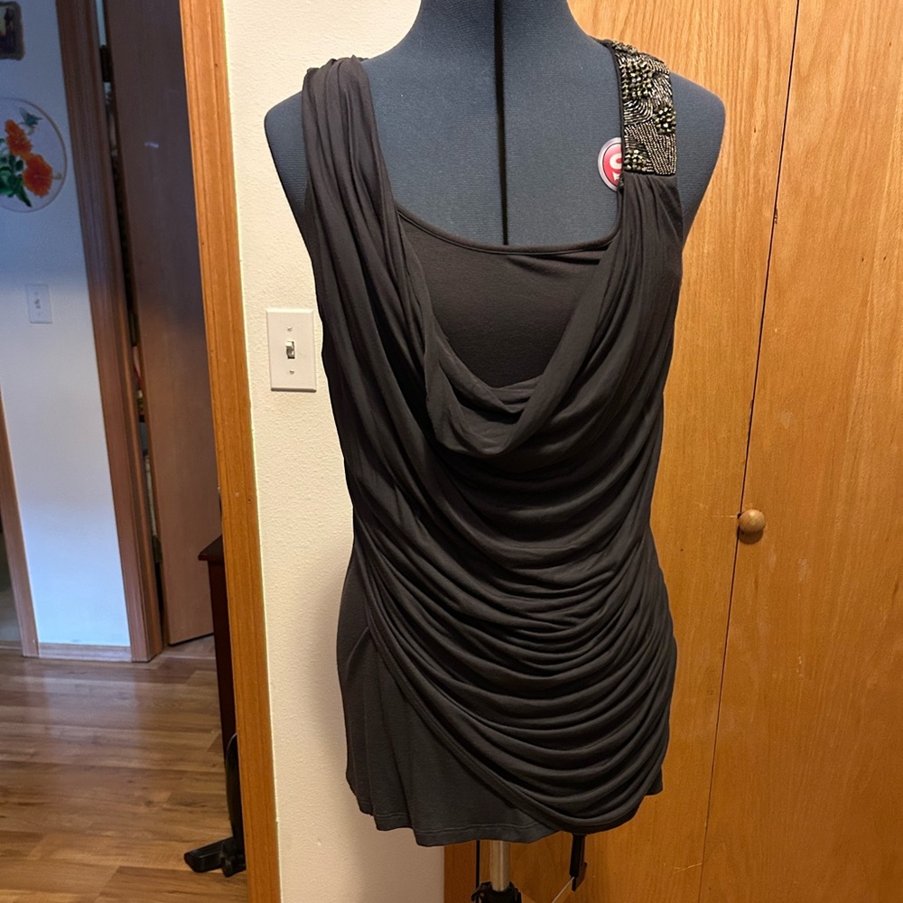 6 Degrees grey Embellished Tank Top
